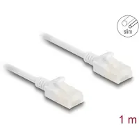 DeLOCK RJ45 Network Cable Cat.6A plug to plug with robust latch for industrial use U/UTP Slim 1 m white