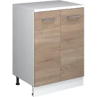 Vicco Keukenkast voor schuine wand R-Line, Sonoma, 60 cm zonder schuine kant met 2 deuren