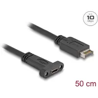 DeLOCK USB 10 Gbps Cable USB Type-E Key A 20 pin male to USB Type-C female panel-mount 50 cm