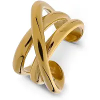 Lucardi Dames Stainless steel ring voor dames - Ring - Staal - Goudkleurig - 18 / 57 mm