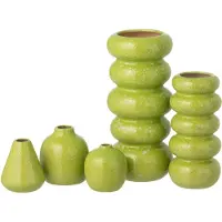 J-Line vaas - porselein - groen - set van 3