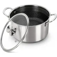 ROYAL SWISS Braadpan 28 cm - Tri-Ply RVS Honingraat - Inductie Geschikt - PFAS-vrij - Met Glazen Deksel