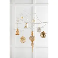 J-Line hanger Boom + Kralen - glas - goud - doos van 4