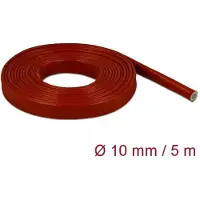 DeLOCK Fire-Proof Sleeving Silicone-Coated 5 m x 10 mm red