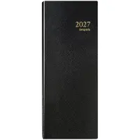 Brepols bureau agenda 2027 - SATURNUS LANG [0.101] - LIMA - Bureau agenda - 1 dag op 2 pagina's - Dagoverzicht - Zwart - 13 x 33 cm