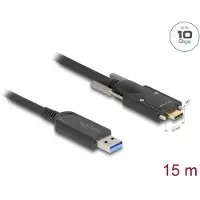 DeLOCK Active Optical Cable USB 10 Gbps Type-A male to USB Type-C male with screws on the sides 15 m