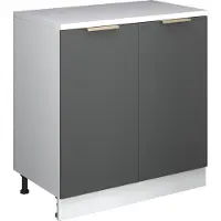 Vicco Keukenkast voor schuine wand R-Line, Antraciet-goud, 80 cm zonder schuine kant met 2 deuren