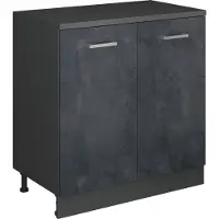 Vicco Keukenkast voor schuine wand R-Line, Zwart beton, 80 cm zonder schuine kant met 2 deuren