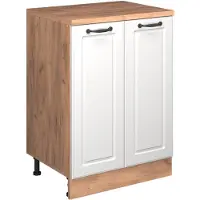 Vicco Keukenkast voor schuine wand R-Line, Wit Landhuis, 60 cm zonder schuine kant met 2 deuren