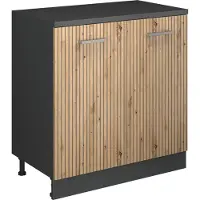 Vicco Keukenkast voor schuine wand R-Line Artisanaal eiken 80 cm zonder schuine kant met 2 deuren, Model 61787