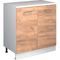 Vicco Keukenkast voor schuine wand R-Line, Goudkleurig Eiken, 80 cm zonder schuine kant met 2 deuren