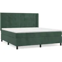 vidaXL Boxspring met matras fluweel donkergroen 160x200 cm