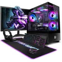 VIBOX Gaming PC Set - Ryzen 5 5500 - RTX 5060 - 16GB RAM - 1TB SSD - Windows 11 - WiFi 6 + Bluetooth 5.4 - 23" Monitor + Accessoires