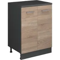 Vicco Keukenkast voor schuine wand R-Line, Sonoma, 60 cm zonder schuine kant met 2 deuren