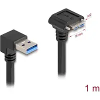 DeLOCK - USB-kabel - USB Type A (mannelijk) naar gebogen Micro-USB Type B (mannelijk) - USB 3.0 - 1 meter - overdrachtssnelheid tot 5 Gbps - zwart
