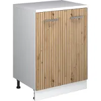 Vicco Keukenkast voor schuine wand R-Line Artisanaal eiken 60 cm zonder schuine kant met 2 deuren, Model 61772