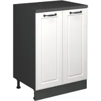 Vicco Keukenkast voor schuine wand R-Line, Wit Landhuis, 60 cm zonder schuine kant met 2 deuren