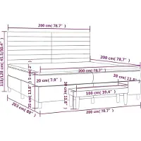 vidaXL Boxspring met matras fluweel roze 200x200 cm