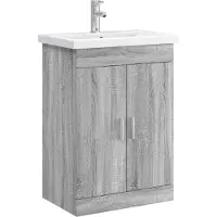 vidaXL Badkamermeubel Set Grijs Sonoma 61 x 40 x 84,5 cm Bewerkt hout