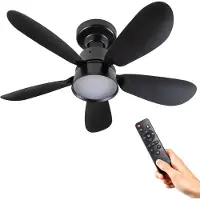 Led's Light - Zwarte plafondventilator met lamp - Ø 53 cm - Instelbare lichtkleur - 25W 1100 LM 3000K/6500K - Plafondlampen met Ventilator & Lamp