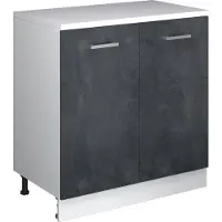 Vicco Keukenkast voor schuine wand R-Line, Zwart beton, 80 cm zonder schuine kant met 2 deuren