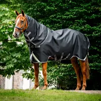 Horseware Supreme 1680D Turnout Plus Lite 0g Zwart/Onweersgrijs & Zilver 81"