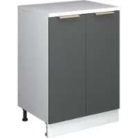 Vicco Keukenkast voor schuine wand R-Line, Antraciet-goud, 60 cm zonder schuine kant met 2 deuren
