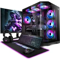 VIBOX Gaming PC Set - Intel i9 12900KF - RTX 5070 Ti - 32GB RAM - 1TB NVMe SSD - Windows 11 - WiFi 6 + Bluetooth 5.4 - 27" Monitor + Accessoires