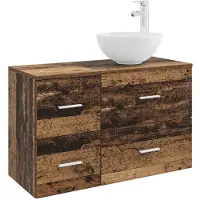 vidaXL Badkamermeubel Set 2 st Oud hout Bewerkt hout
