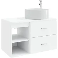 vidaXL Badkamermeubel Set 2 pcs Wit Bewerkt hout