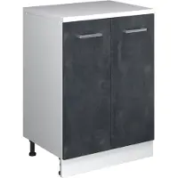 Vicco Keukenkast voor schuine wand R-Line, Zwart beton, 60 cm zonder schuine kant met 2 deuren
