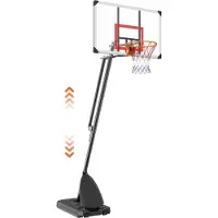 Happyment Basketbalpaal PRO - Verstelbare basketbalring - 2.3 tot 3 meter hoog - Voor buiten