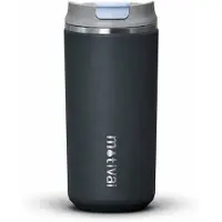 Motivai Daily Cup – Thermosbeker To Go – 350ML RVS Thermosmok – Lekvrij – Dubbelwandig Geïsoleerd – BPA-vrij & Duurzaam – Koffiebeker voor Onderweg – Zwart