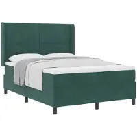 vidaXL Boxspring bed met hoofdeinde Donkergroen 140 x 200 cm Fluweel
