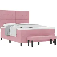 vidaXL Boxspring bed met hoofdeinde Roze 200 x 160 cm Fluweel
