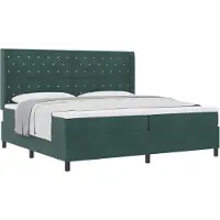 vidaXL Boxspring bed met matras Donkergroen 200 x 200 cm Fluweel