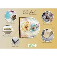 YS Canvas schilderij groot handgeschilderd prachtige bloemen botanisch – -Art Gallery – Luxe wanddecoratie voor woonkamer – Modern schilderij voor slaapkamer en hal