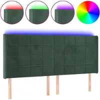 vidaXL Hoofdbord LED 163x16x118/128 cm fluweel donkergroen