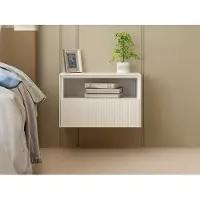 Vente-unique Set van 2 wandhangende nachtkastjes - MDF - Wit - CALDRIN