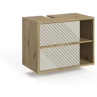 Vicco Wastafelonderkast Viola, Artisanaal eiken, 80 x 60 cm