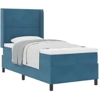 vidaXL Boxspring bed met hoofdeinde Blauw 80 x 200 cm Fluweel