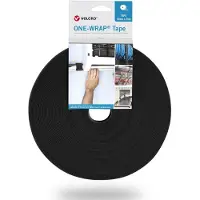 Velcro One-Wrap klittenband rol 10mm / zwart (25 meter)
