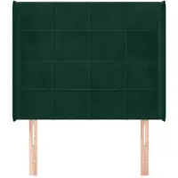 vidaXL Hoofdbord met randen 93x16x118/128 cm fluweel donkergroen