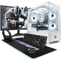 VIBOX Gaming PC Set - Ryzen 7 5700X - RTX 3050 - 16GB RAM - 500GB SSD - Windows 11 - WiFi 6 + Bluetooth 5.4 - 23" Monitor + Accessoires