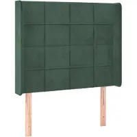 vidaXL Hoofdbord met randen 103x16x118/128 cm fluweel donkergroen