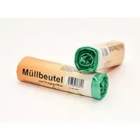 Humbert Afvalzakken/vuilniszakken - 15x - 30 liter - groen - incl. handvaten