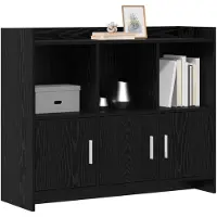 vidaXL Dressoir, zwart eikenfineer, 98,5 x 33 x 80 cm, houtvezel