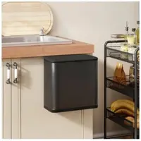 HOMCOM Prullenbak Roestvrij staal, Kunststof 29,7L x 17,4B x 30H cm Zwart