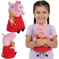 Pipsa Possu TY Peppa Pig Pluche Mascotte, knuffel BEANIE BUDDY, sensorisch speelgoed 28 cm