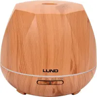 LUND 66903 Aroma Diffuser & Luchtbevochtiger - 500 ml - Aromatherapie - Met Afstandsbediening - LED Verlichting - Houtlook Licht Eiken - 12W